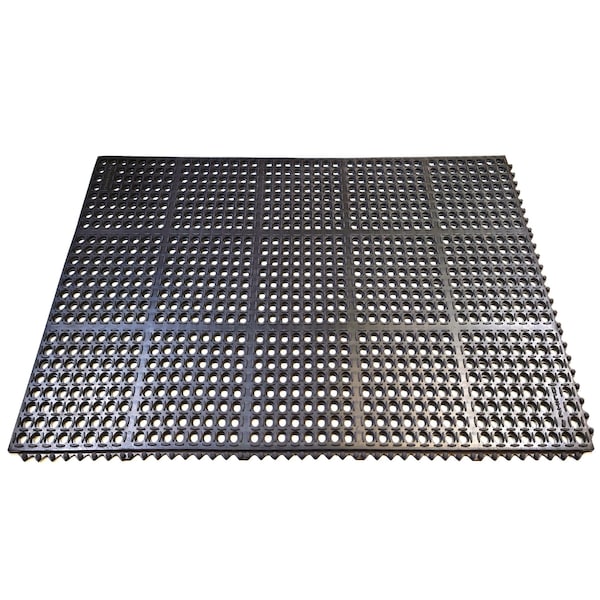 Rhino Mats M-Series Drainage Mat, Rubber, Drainage Holes, 39 in W x 58 in L, Black M-3958B - main